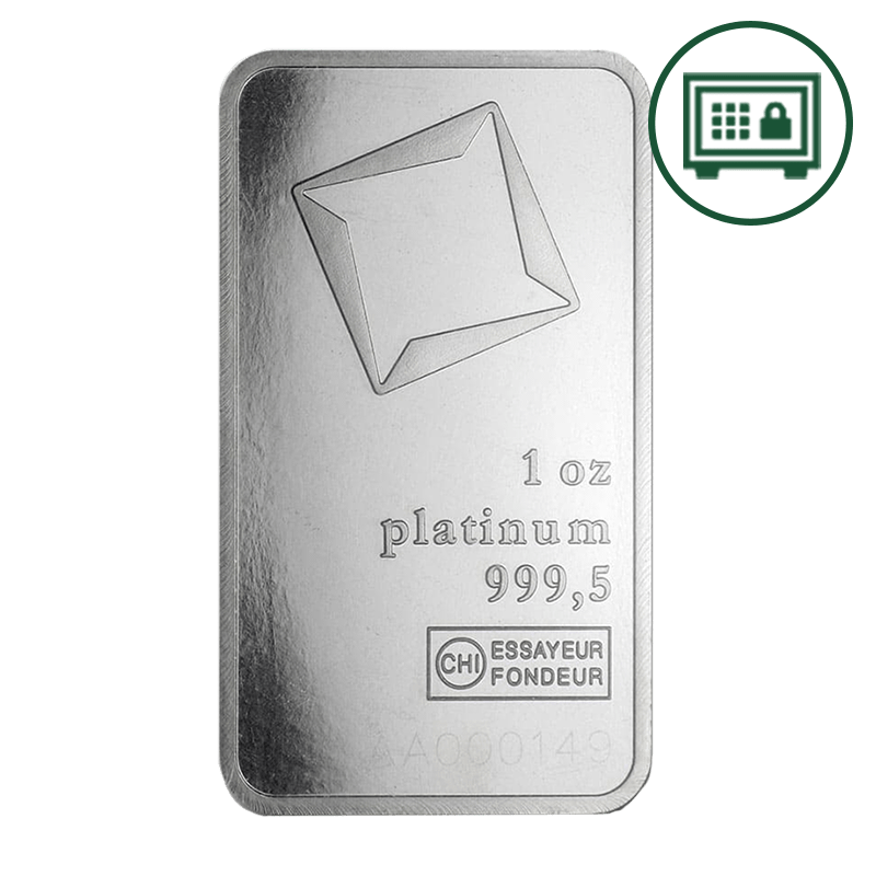 Buy 1 oz Valcambi Platinum Bar - Secure Storage | Price in Canada